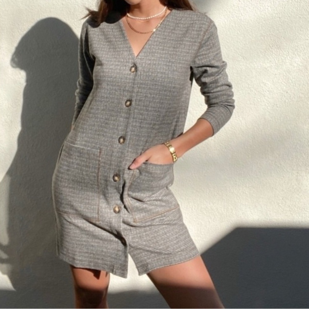 Lou & Grey Button-Front Knit Dress – XS – NWT